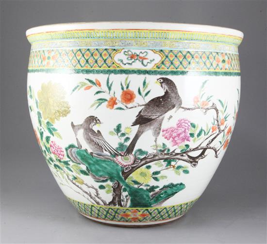 A large Chinese famille rose jardiniere, late 19th century, height 35cm diameter 42cm